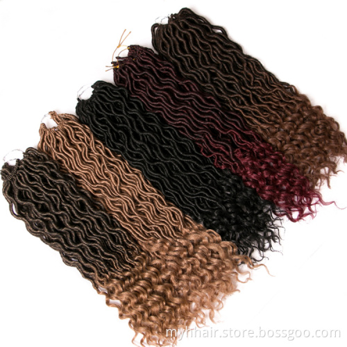 Curly Crochet braid Hair Extensions 18 inch 24 strands/pack Ombre Braiding Hair Synthetic Afro brown Black Locs